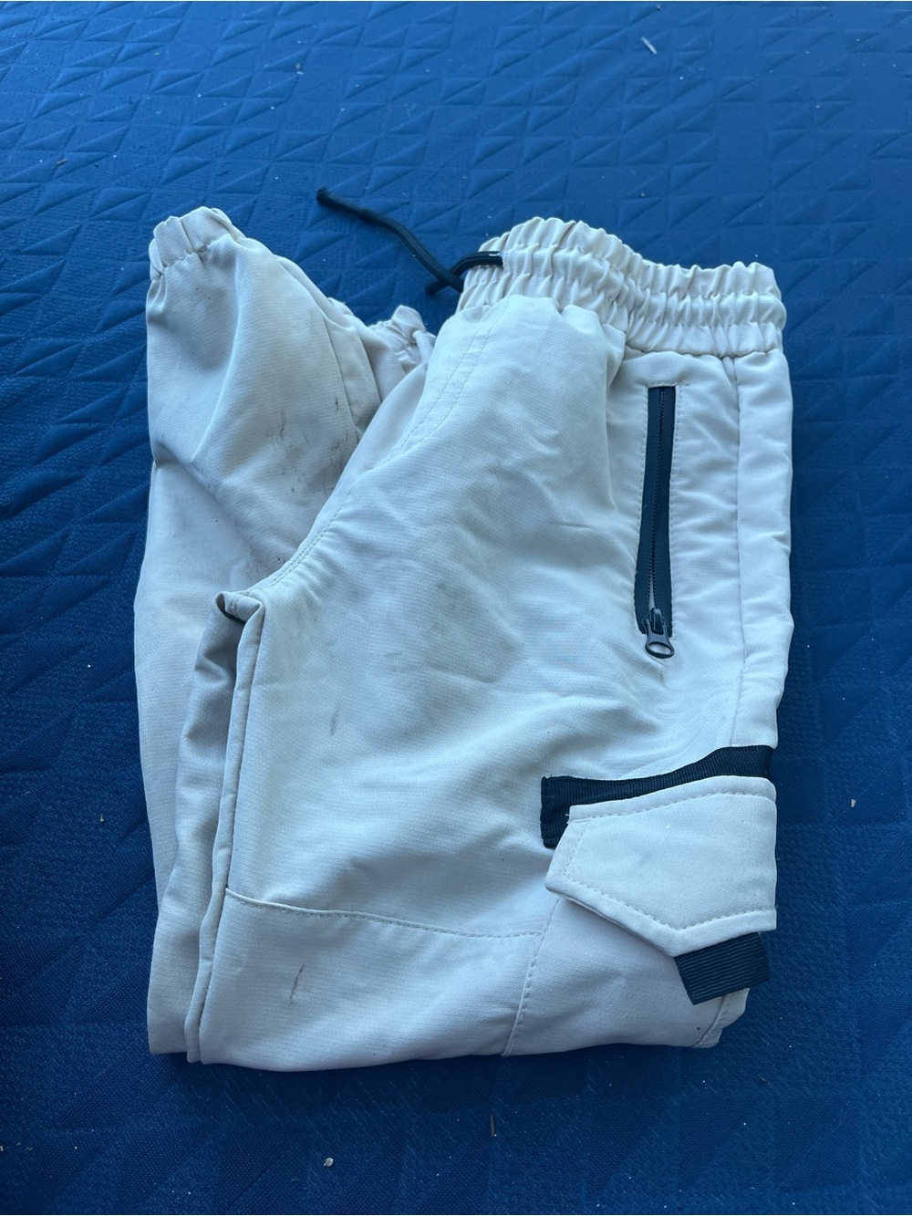 Sovereign Code White Kids Cargo Joggers with Black Trim
